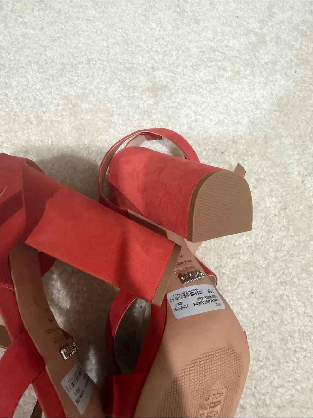 SCHUTZ Red Suede Strappy Heels